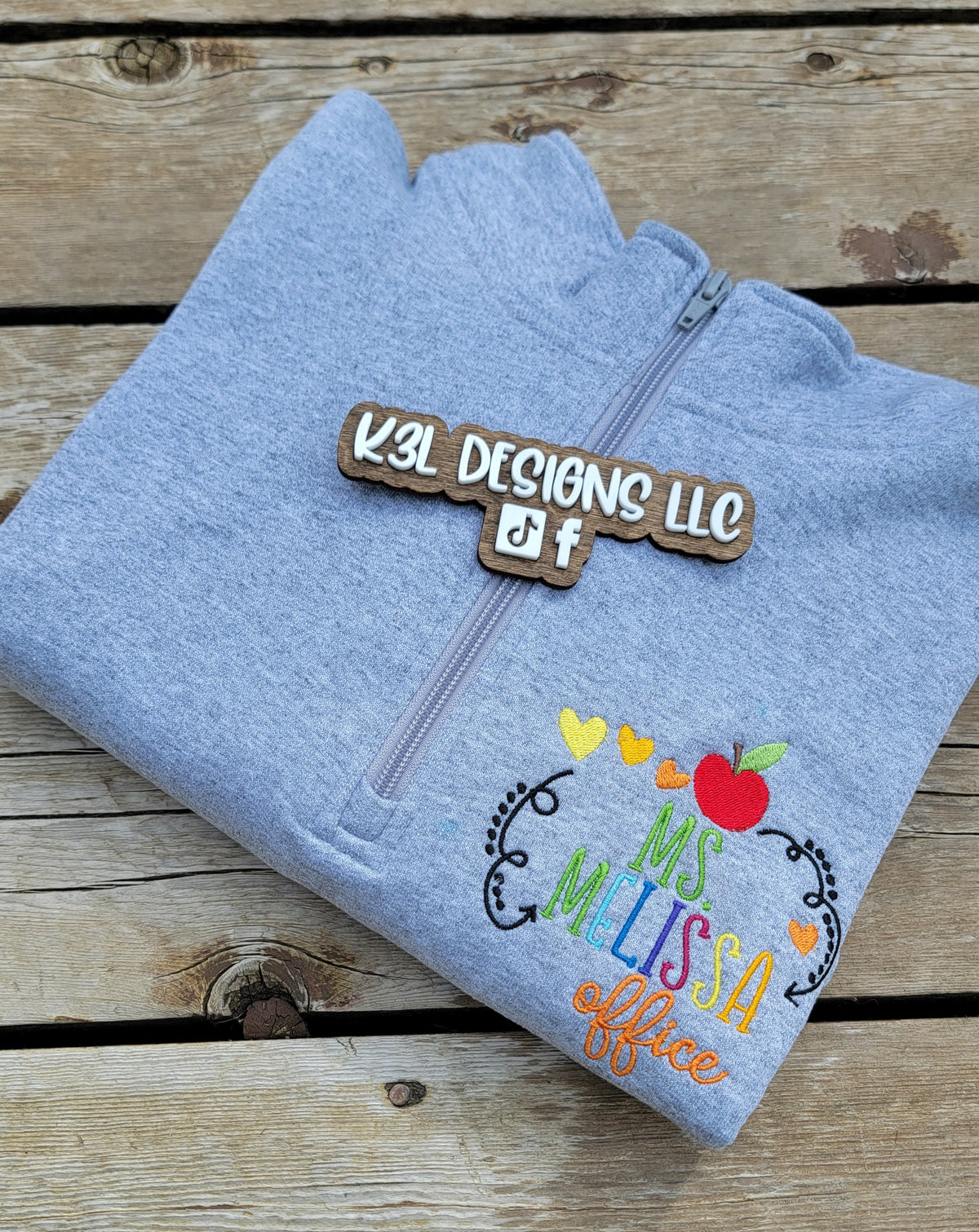 Custom school title quarter zip