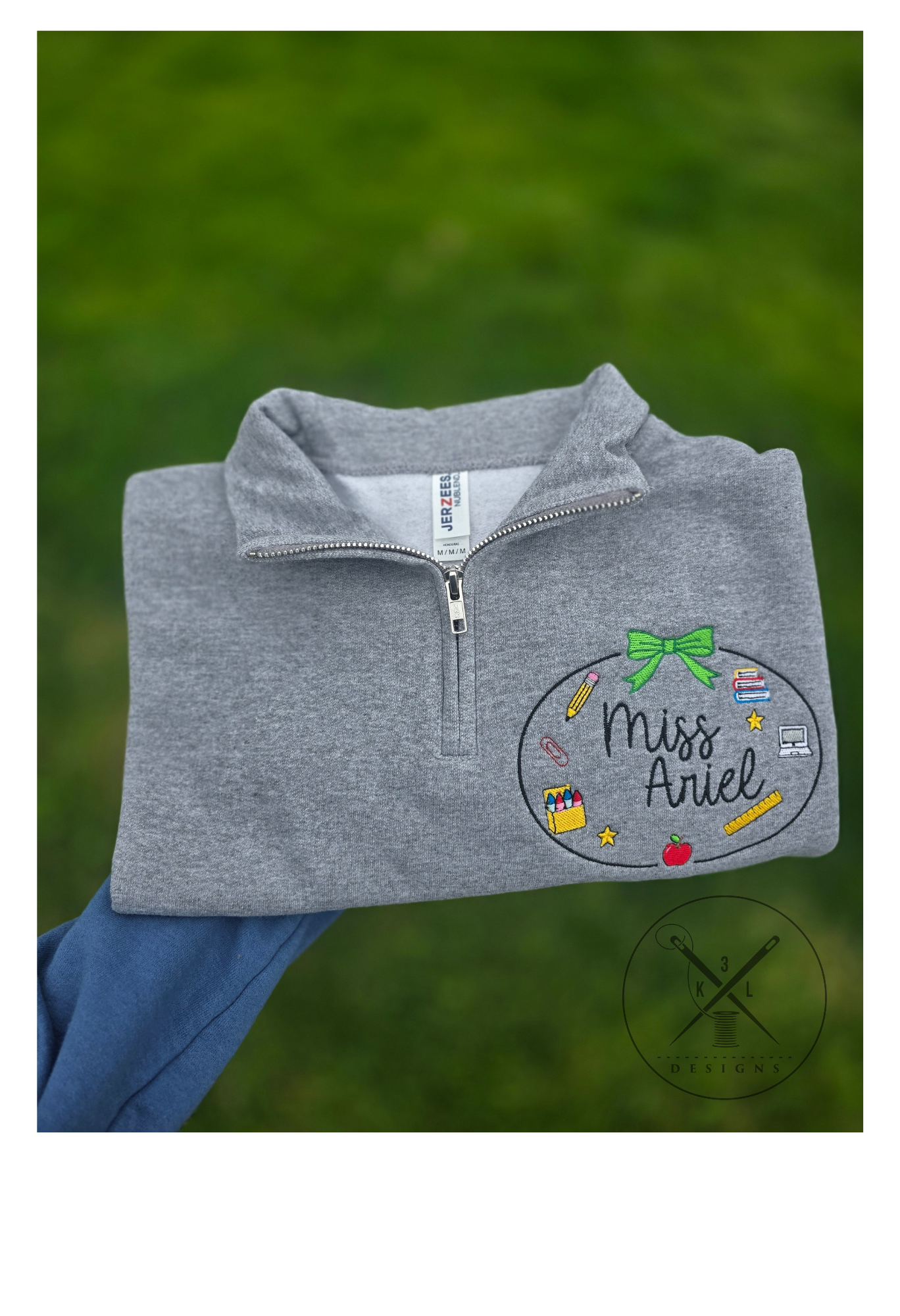 Teacher Bow Frame Quarter Zip