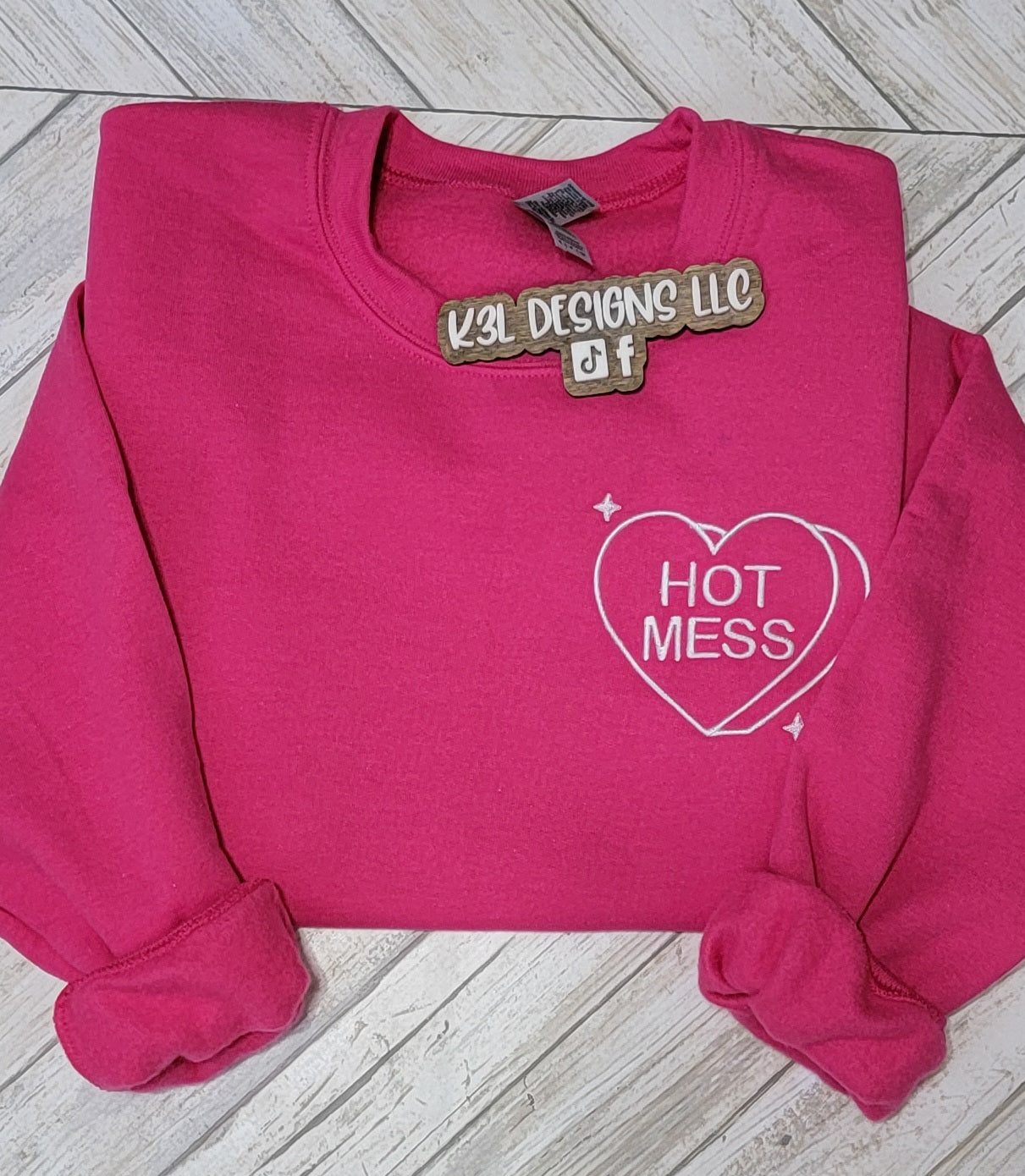 Candy Heart Embroidered Crewneck