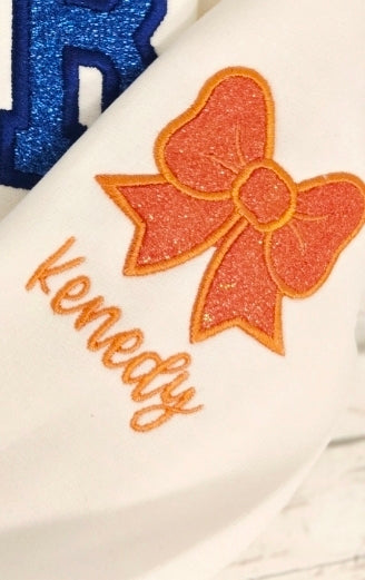 Cheer embroidered Crewneck with sleeve design