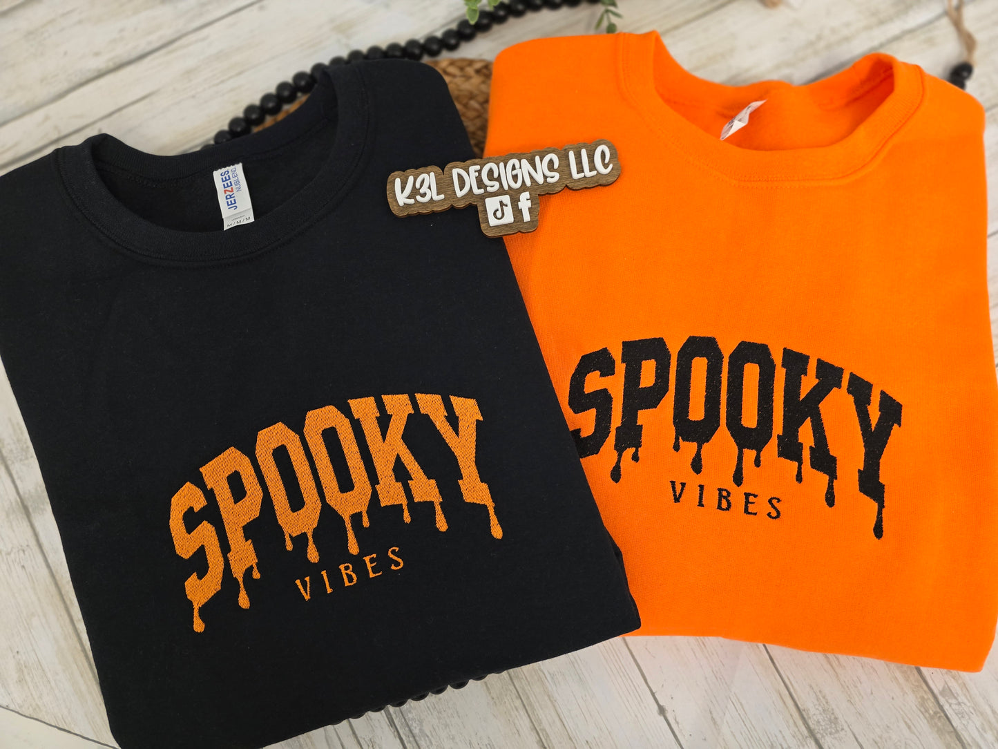 Embroidered Spooky Vibes Crewneck