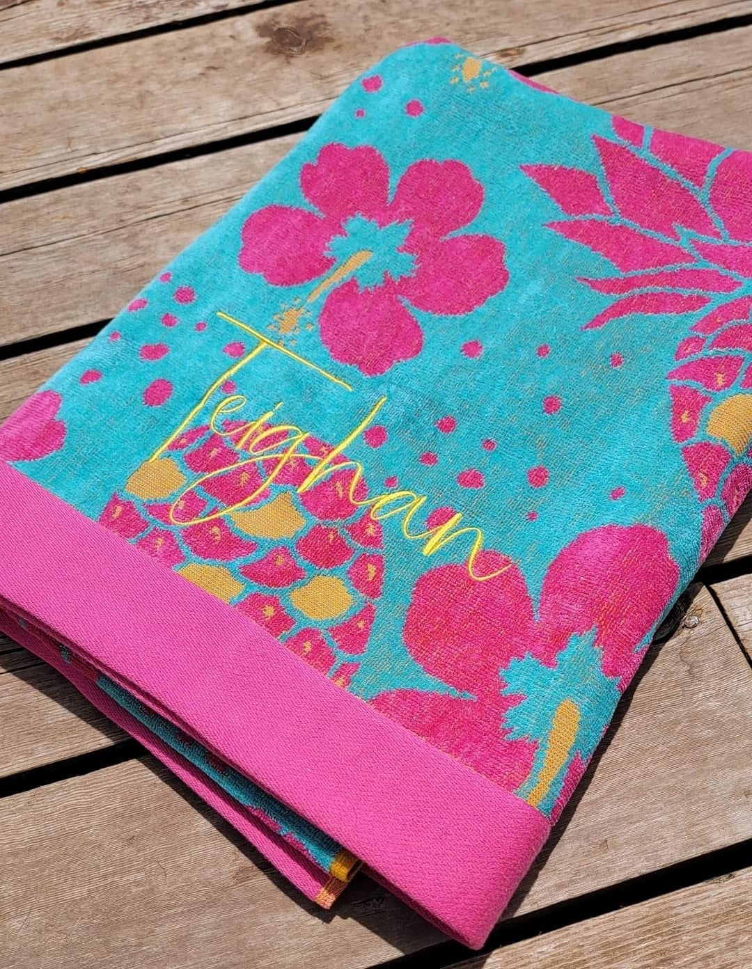 Embroidered beach towel