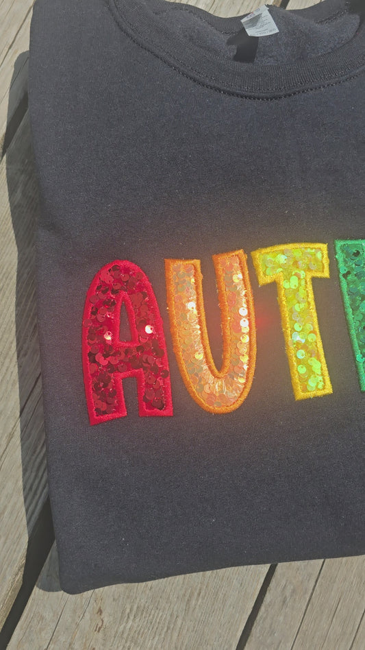Autism Mom Embroidered Crewneck