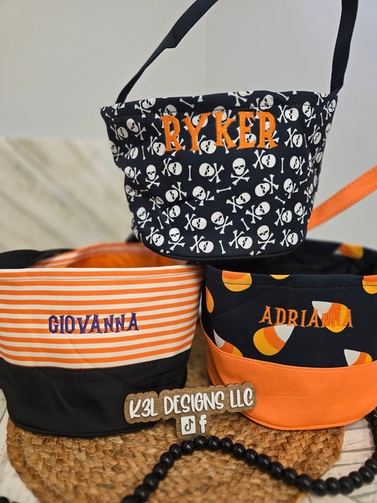Embroidered Halloween bucket