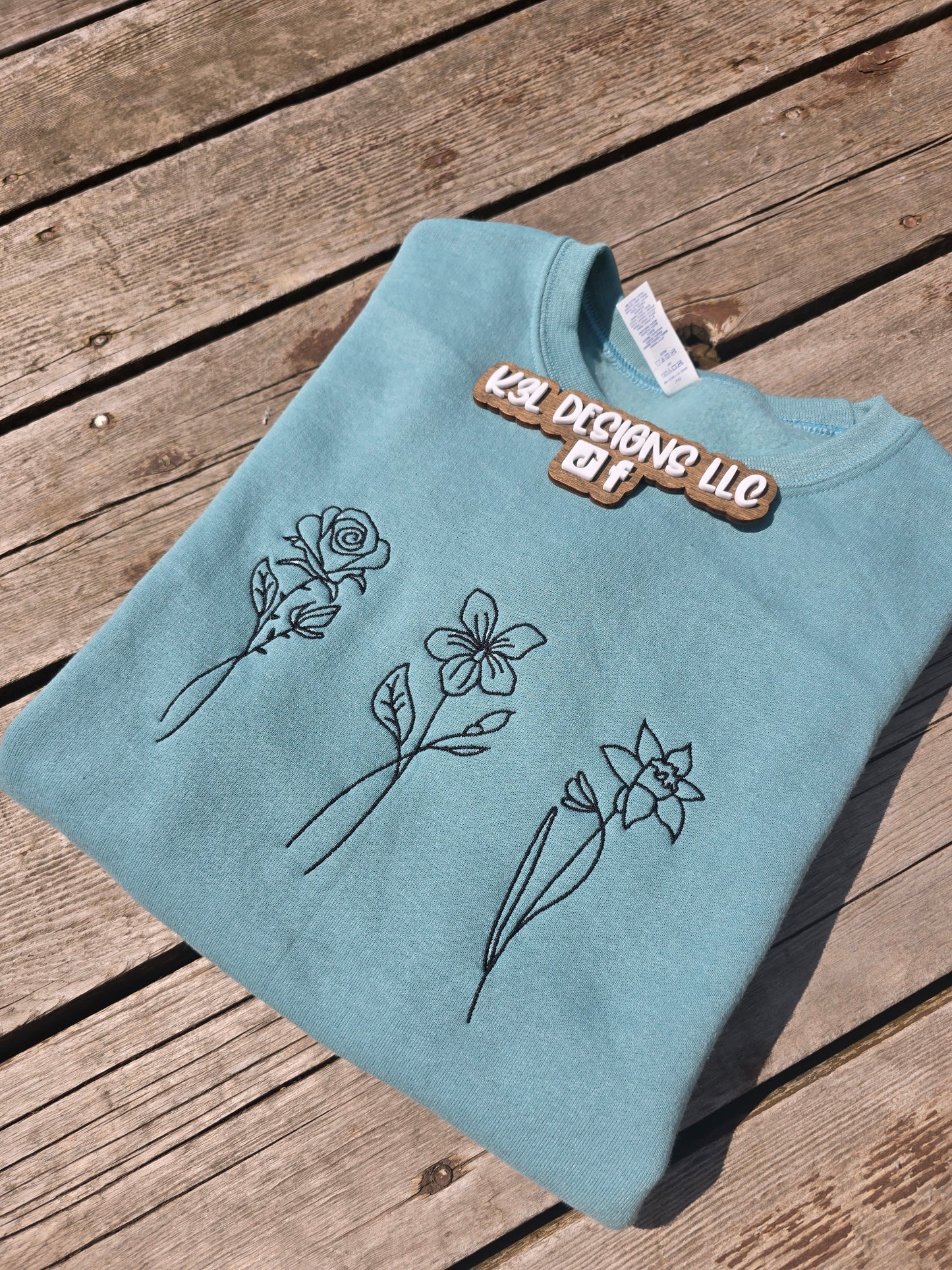 Birth Month Embroidered Crewneck