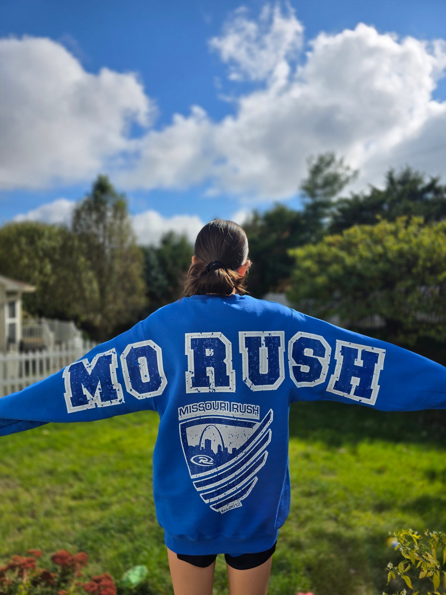 Large back spirit wear w/small front logo