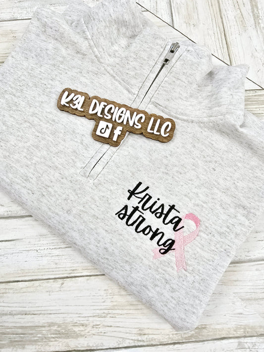 Krista Strong Embroidered Pullover OR hoodie