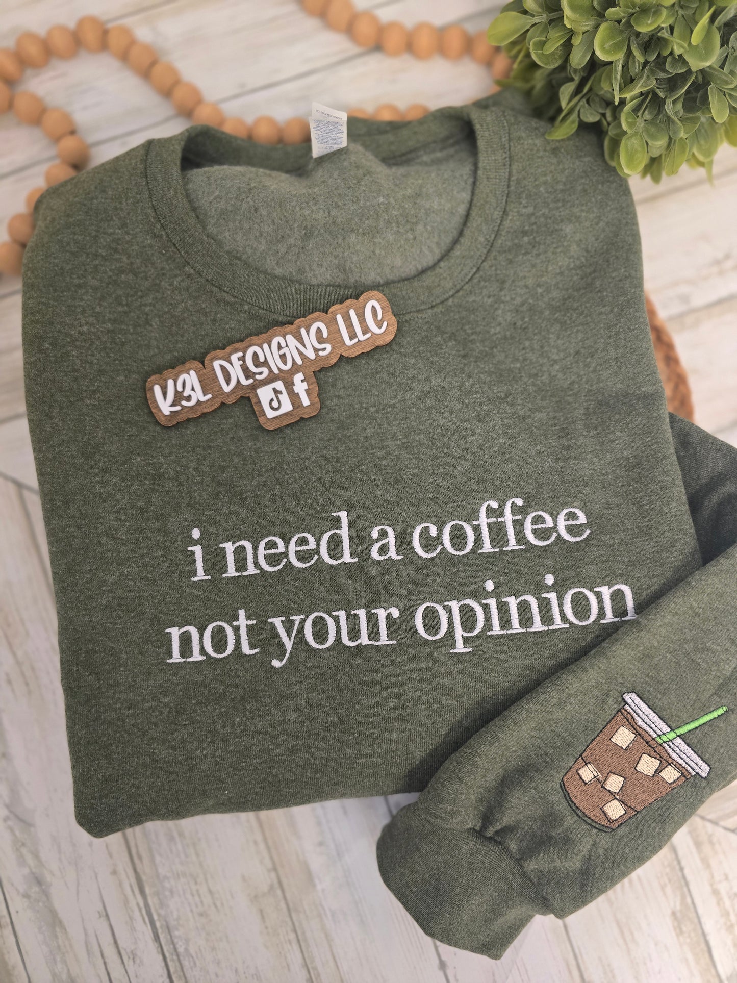 Coffee opinion with sleeve design