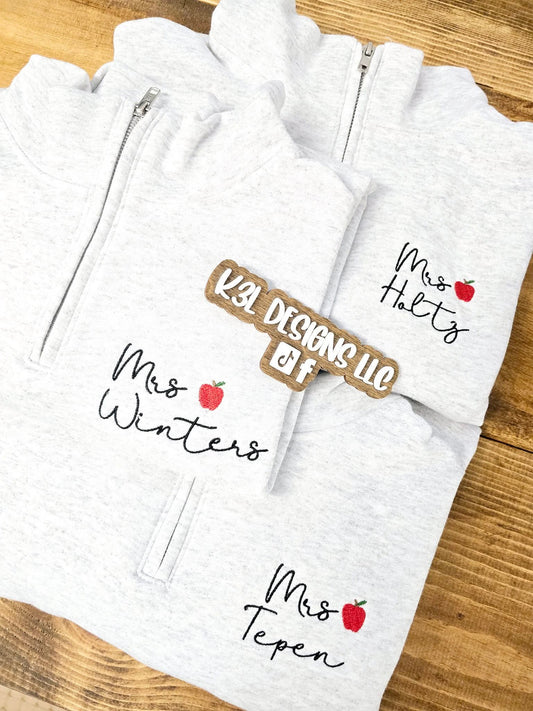 Embroidered Teacher Pullover