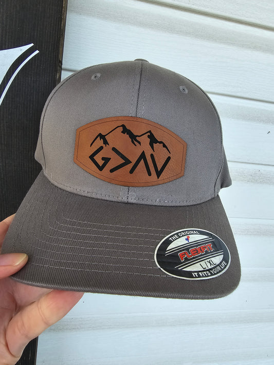 Custom hat with leatherette patch