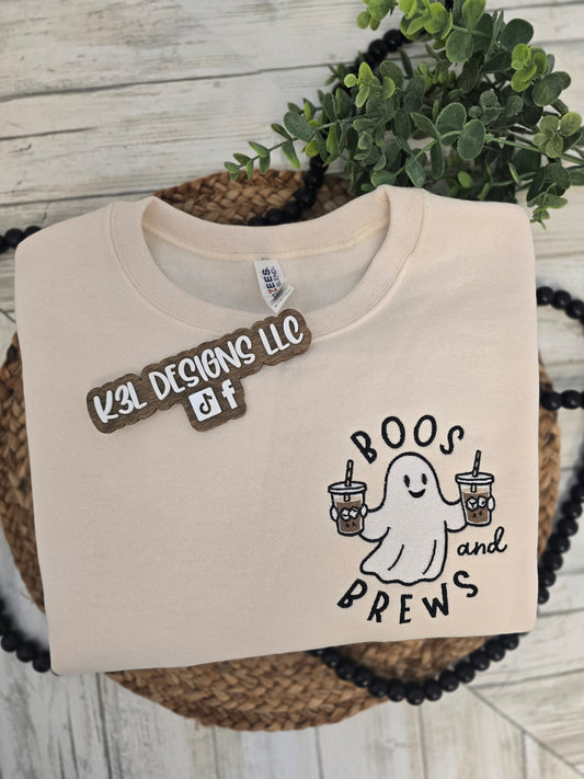 Boos and Brews embroidered crewneck