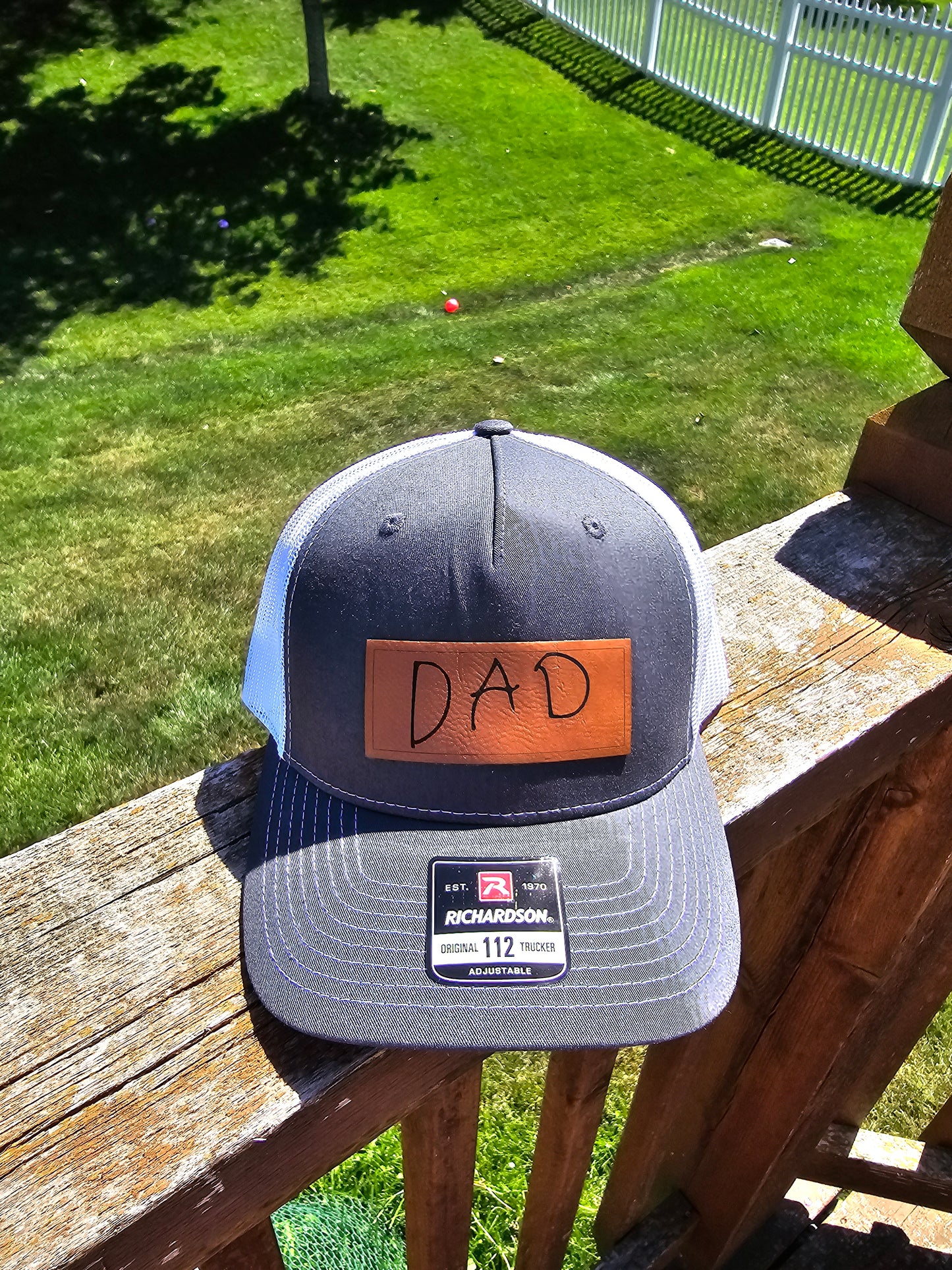 Custom hat with leatherette patch